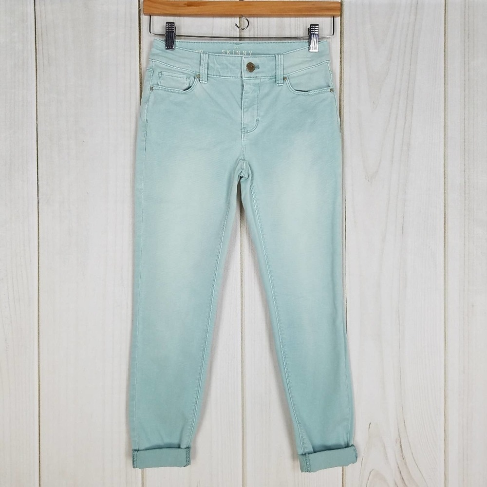 White House Black Market Blue The Skinny Ankle Chino Pants Jeans